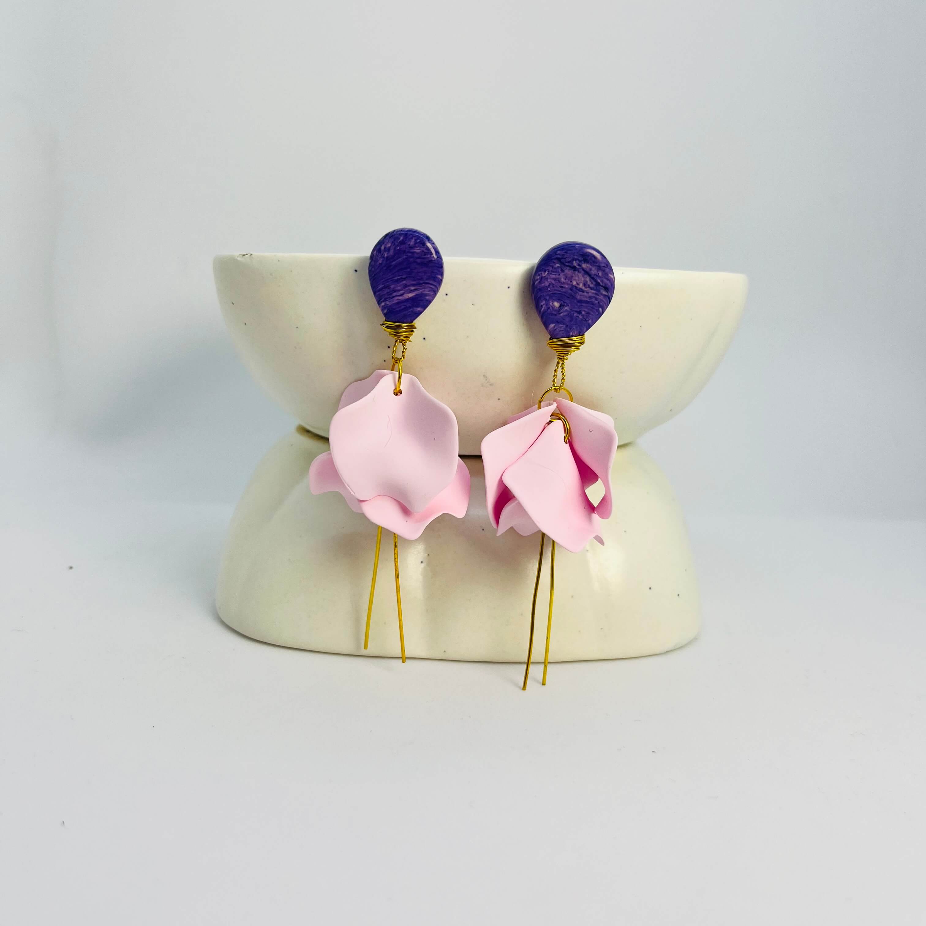 TEARDROP WIREWRAP PETALS (PINK) - GOLDEN