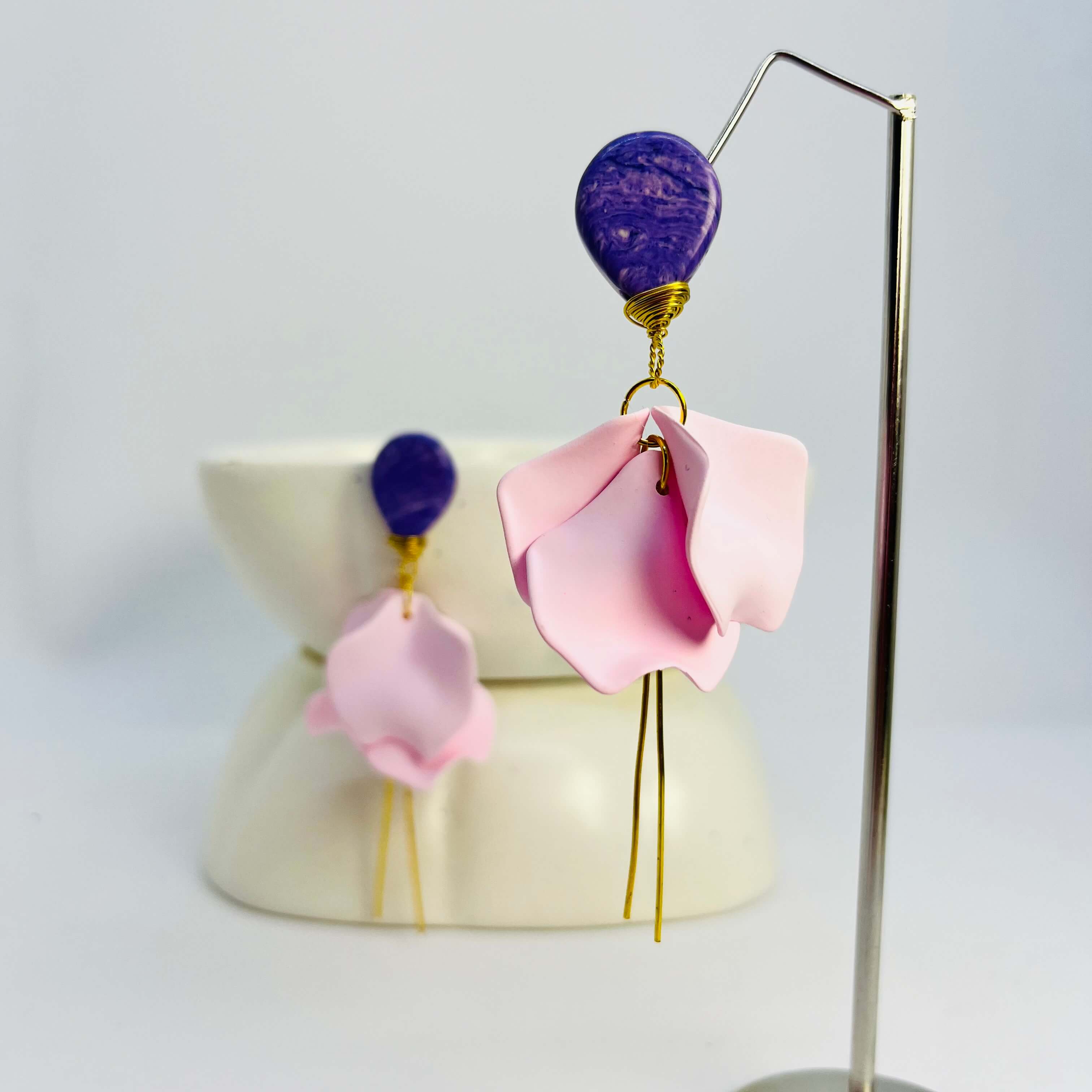 TEARDROP WIREWRAP PETALS (PINK) - GOLDEN