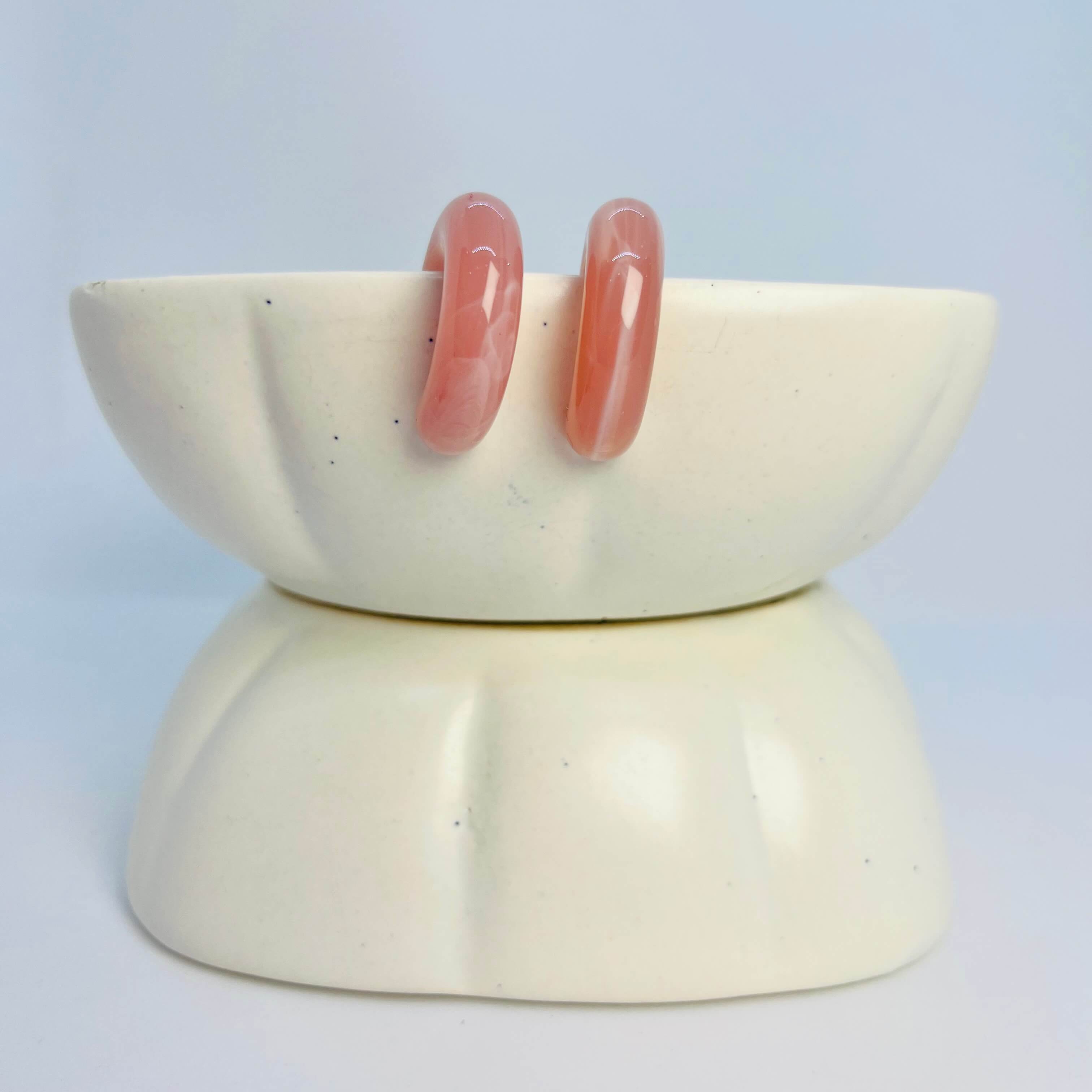 ADHA ACRYLIC HOOP PURPLES (PEACH) - SILVER